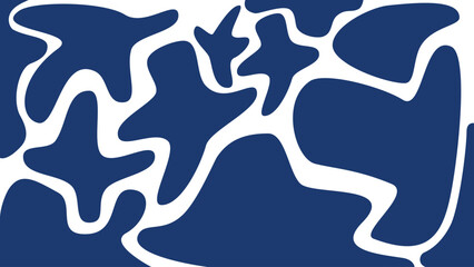 Deep Sea Fauna Camouflage Blue And White Ocean Pattern