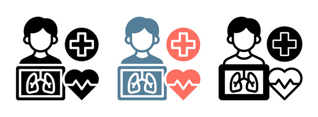 Medical Imaging Icon Collection Set  Glyph & Mixed Style  