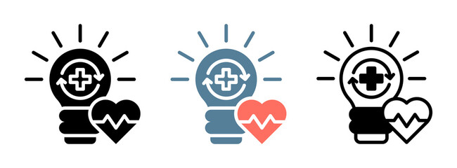 Medical Innovation Icon Collection Set  Glyph & Mixed Style  