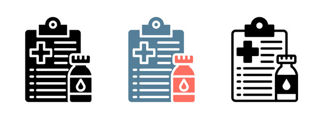 Blood Test Icon Collection Set  Glyph & Mixed Style  