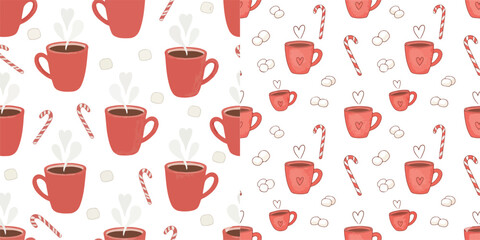 Seamless pattern minimalist Christmas icons. Vector, minimalist, illustration, icon set.