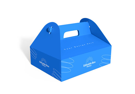Carry Box With Handle Mockup