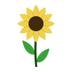 Simple Sunflower Vector Illustration. Perfect for educational materials, childrens projects, stickers, print on demand products, greeting cards, and nature themed graphics.