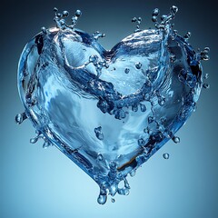 Splashing water heart symbolizing purity and love high resolution picture