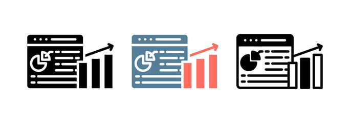 Web Analytics Icon Collection Set  Glyph & Mixed Style  