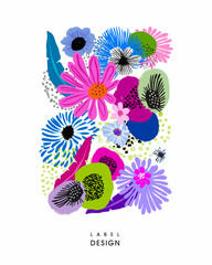 Creative concept of  organic shapes with abstract leaves, plants, flowers. Modern art minimalist style design templates for celebration, ads, branding, banner, cover, label, poster, print