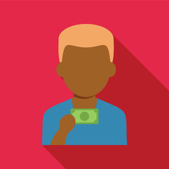 Person holding a cash bill, illustrating concepts like income, finance, and bribery