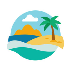 beach landscape vector clip art for web and graphic design