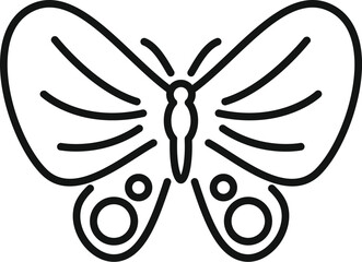 Simple black outline butterfly drawing on white background