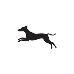 jumping dog silhouette vector icon