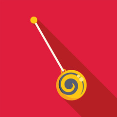 Hypnosis pendulum showing a spiral for inducing a trance state in a flat design illustration