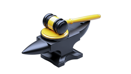 Gavel resting on Anvil - Legal Concept