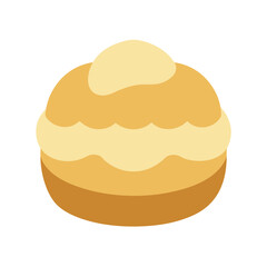 Vector Clip Art Cream Puff on White Background for Web and Graphic Design