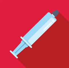 Syringe object representing vaccination, health, and medicine concept on red background