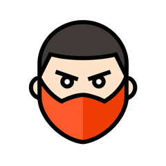 Vector Clip Art Face Mask on White Background for Web and Graphic Design