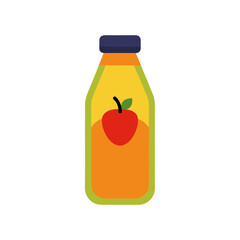 Vector Clip Art Fruit Juice Bottle on White Background for Web and Graphic Design