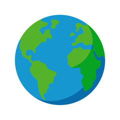 Vector Clip Art Globe on White Background for Web and Graphic Design