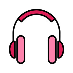 Vector Clip Art Headphones on White Background for Web and Graphic Design