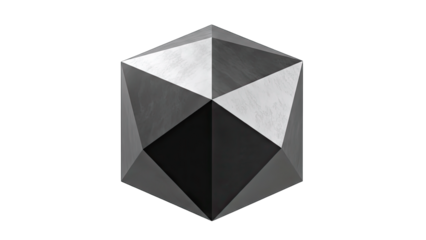 Geometric Sculpture Isolated on White Background