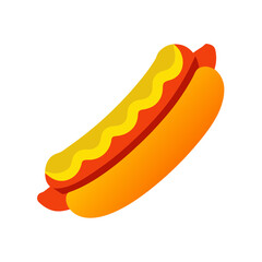 Vector Clip Art Hot Dog on White Background for Web and Graphic Design