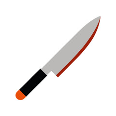 Vector Clip Art Kitchen Knife on White Background for Web and Graphic Design