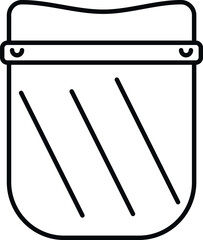 Face shield providing personal protective equipment against infectious diseases in a simple line art style