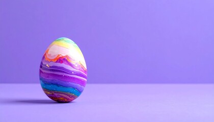 Fototapeta premium buntes Osterei - lila Hintergrund mit Platz für eigenen Text