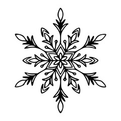ornamental snowflake vector illustration with decorative floral details