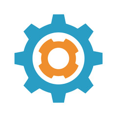vector clip art settings gear icon on white background for web and graphic design