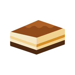 vector clip art tiramisu slice on white background for web and graphic design
