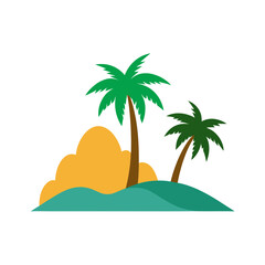 vector clip art tropical landscape on white background for web and graphic design