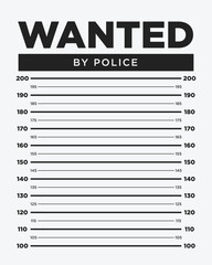 Wanted Poster Style Height Chart with Bold Police Header and Measurement Lines

