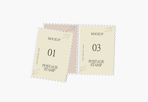 Minimal Postage Stamp Design Mockup