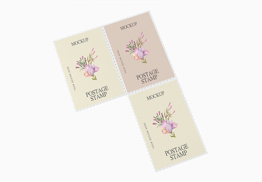Realistic Postage Stamp Mockup