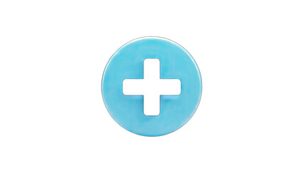 Obraz premium Blue Plus Sign on White Background