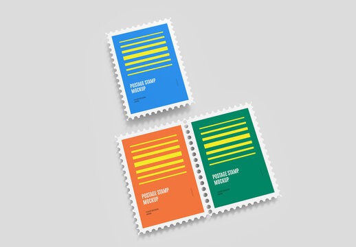 Philately Postage Stamp Mockup Set