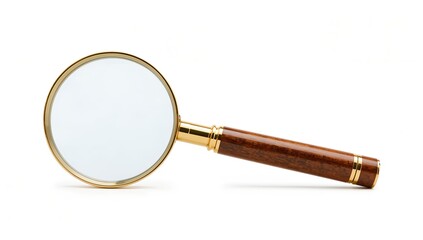 magnifying glass with a wooden handle ready to examine and scrutinize anything with great detail