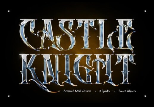 Armored Steel Chrome Text Effect Mockup