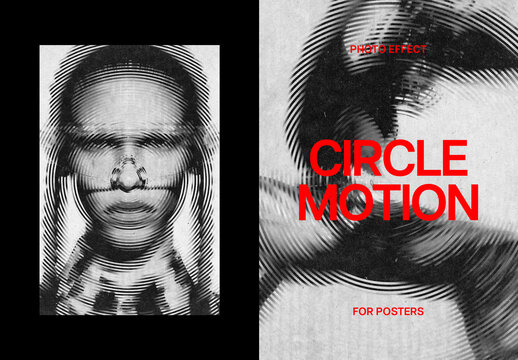 Circle Spin Poster Photo Effect Mockup