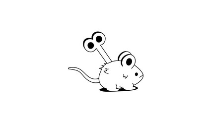 A handy animated icon of toy mouse in modern style