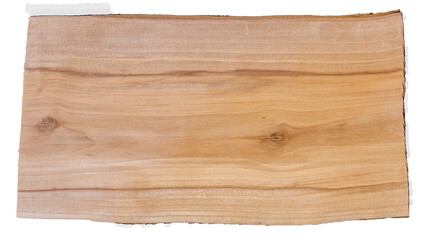 A natural wood board with a unique texture and knots, isolated on a white background. Ideal for
design, layout, presentation, banner, or craft and carpentry concepts.