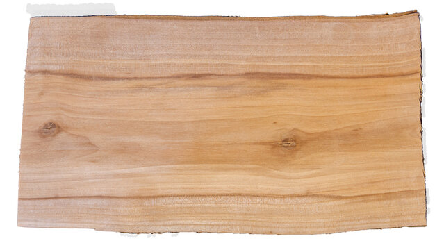A natural wood board with a unique texture and knots, isolated on a white background. Ideal for
design, layout, presentation, banner, or craft and carpentry concepts.