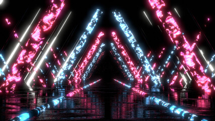 VJ トンネル 三角形 柱 サイバー ゲート 青 ピンク [別Verあり]