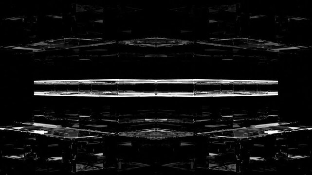 クリスタル 屈折 キューブ アブストラクト VJ 白黒 [ループ対応] [別Verあり]