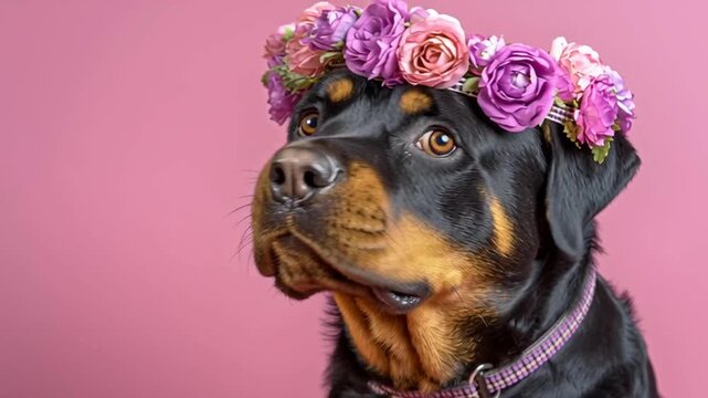 rottweiler dog flower crown