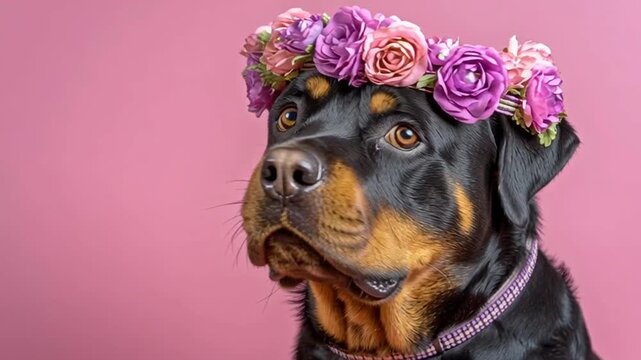 rottweiler dog flower crown