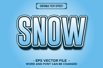 Snow Text Effect – Editable Winter Typography Vector