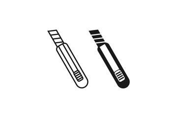 cutter icon line and flat