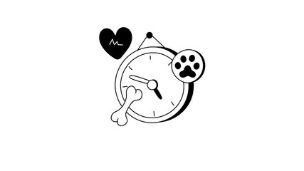 animated icon symbolizing a structured daily care schedule for pets
