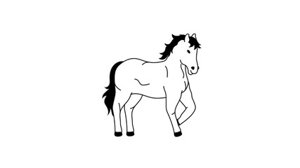 animated icon representing the care and well being of horses